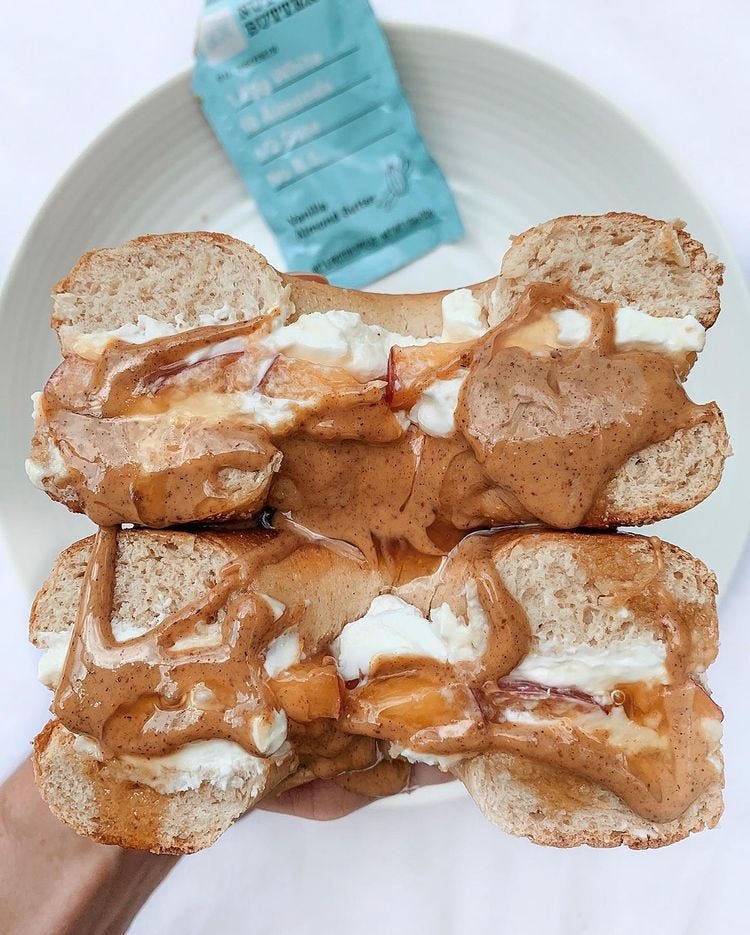 PEACHES and NUT BUTTER BAGEL